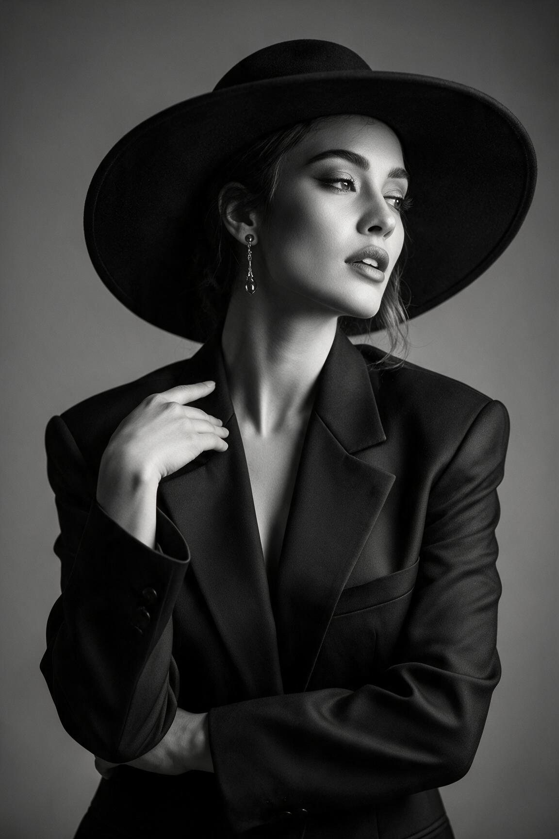 High-fashion editorial portrait representing The Icon